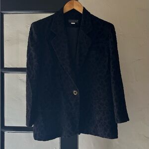 Lovely 90’s Luciano Choi Black Textured Sparkly Suit Jacket